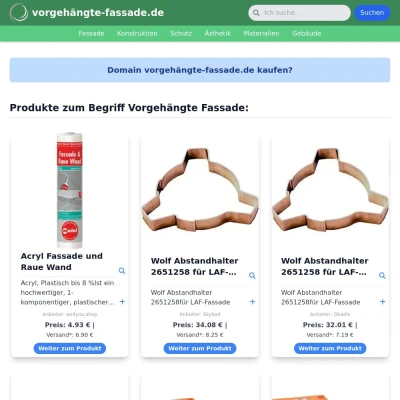 Screenshot vorgehängte-fassade.de