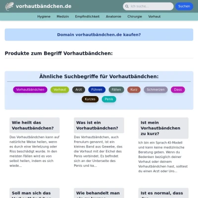 Screenshot vorhautbändchen.de