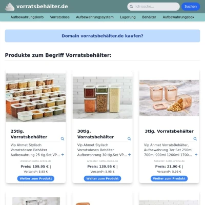 Screenshot vorratsbehälter.de