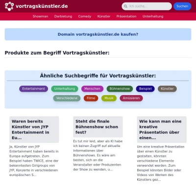 Screenshot vortragskünstler.de