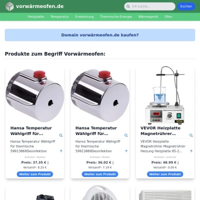 Screenshot vorwärmeofen.de
