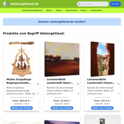 Screenshot västergötland.de