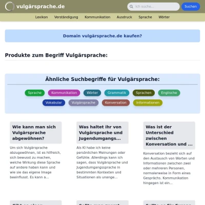 Screenshot vulgärsprache.de