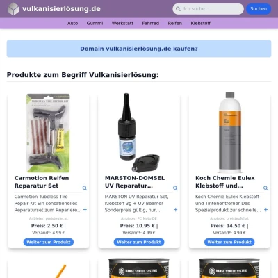 Screenshot vulkanisierlösung.de