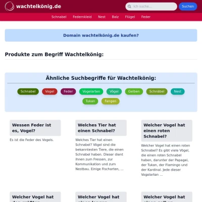 Screenshot wachtelkönig.de