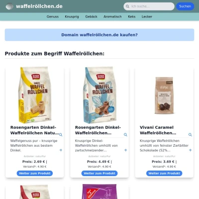 Screenshot waffelröllchen.de