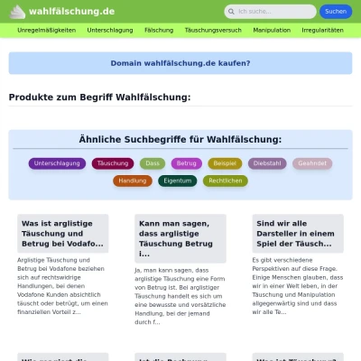 Screenshot wahlfälschung.de