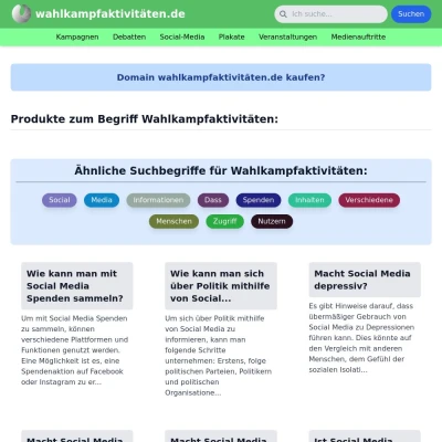 Screenshot wahlkampfaktivitäten.de