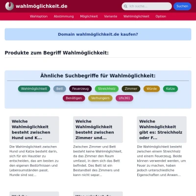 Screenshot wahlmöglichkeit.de