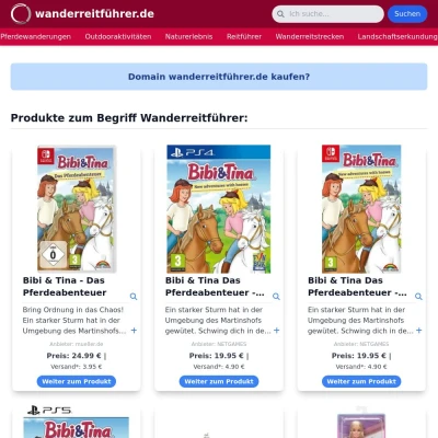 Screenshot wanderreitführer.de