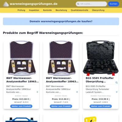 Screenshot wareneingangsprüfungen.de