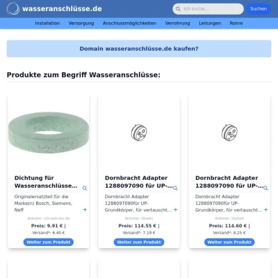 Screenshot wasseranschlüsse.de