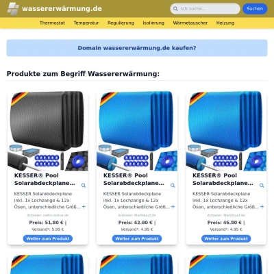 Screenshot wassererwärmung.de