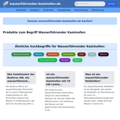 Screenshot wasserführender-kaminofen.de