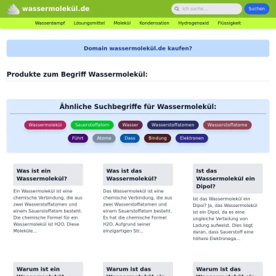 Screenshot wassermolekül.de