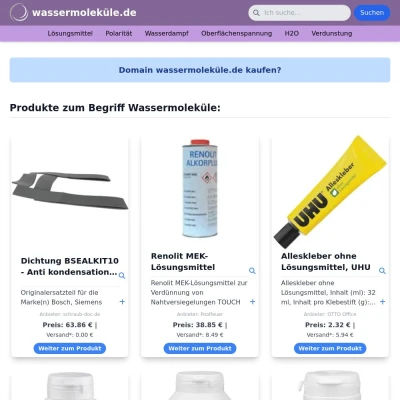 Screenshot wassermoleküle.de