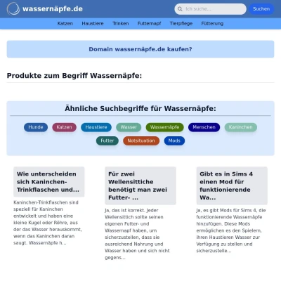 Screenshot wassernäpfe.de