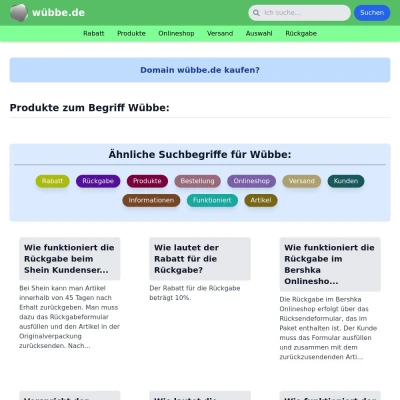 Screenshot wübbe.de