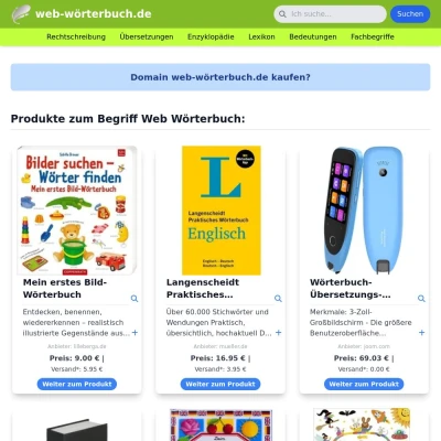 Screenshot web-wörterbuch.de