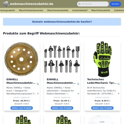 Screenshot webmaschinenzubehör.de