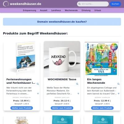 Screenshot weekendhäuser.de
