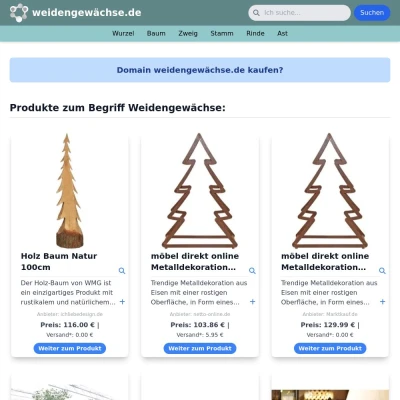 Screenshot weidengewächse.de