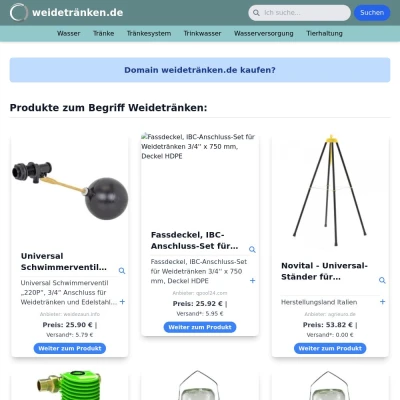 Screenshot weidetränken.de
