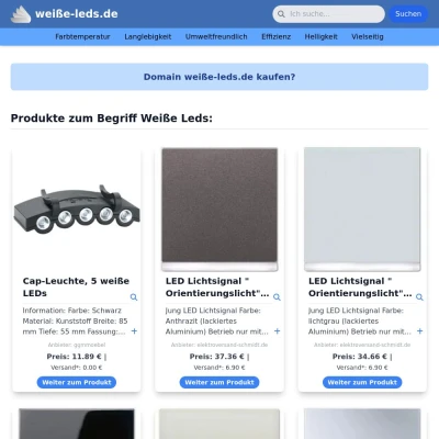 Screenshot weiße-leds.de