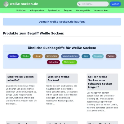 Screenshot weiße-socken.de