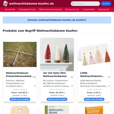 Screenshot weihnachtsbäume-kaufen.de