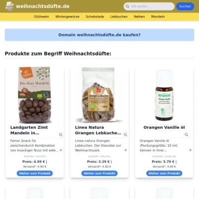 Screenshot weihnachtsdüfte.de