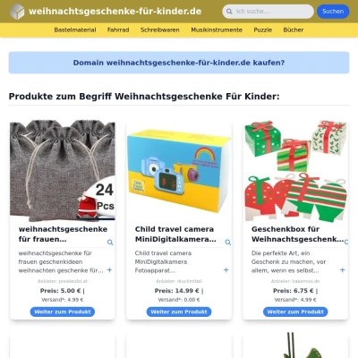 Screenshot weihnachtsgeschenke-für-kinder.de