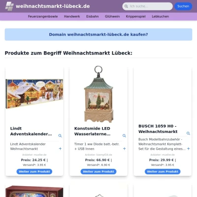 Screenshot weihnachtsmarkt-lübeck.de