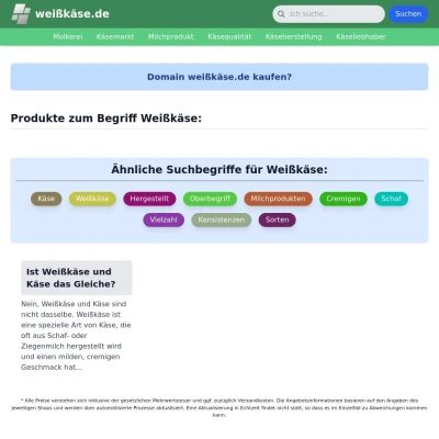 Screenshot weißkäse.de