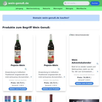 Screenshot wein-genuß.de