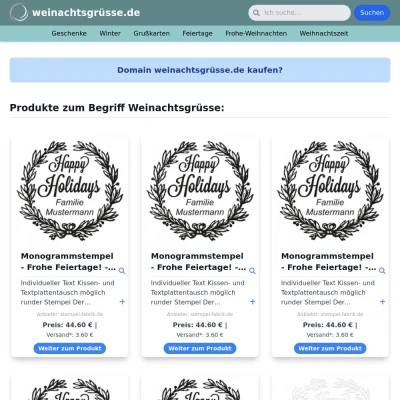 Screenshot weinachtsgrüsse.de