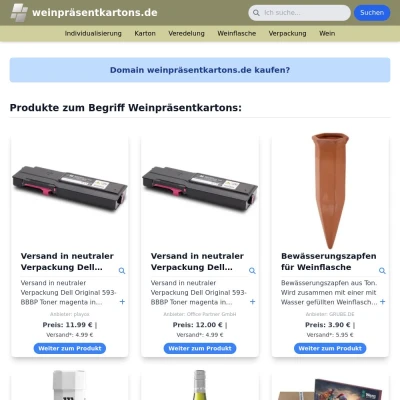 Screenshot weinpräsentkartons.de