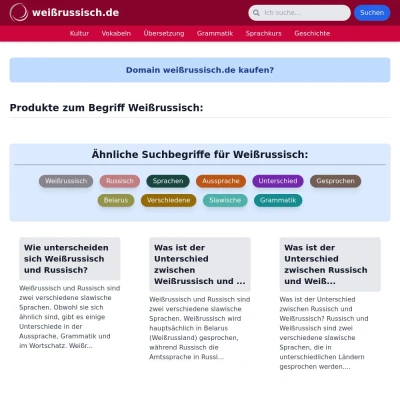 Screenshot weißrussisch.de