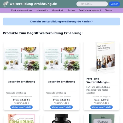 Screenshot weiterbildung-ernährung.de