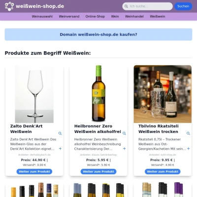 Screenshot weißwein-shop.de