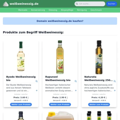 Screenshot weißweinessig.de