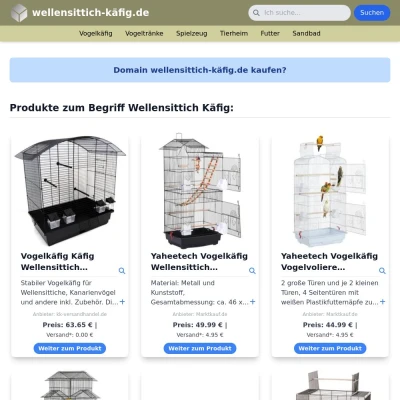 Screenshot wellensittich-käfig.de