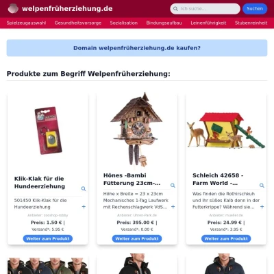 Screenshot welpenfrüherziehung.de