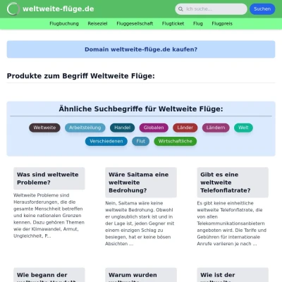 Screenshot weltweite-flüge.de