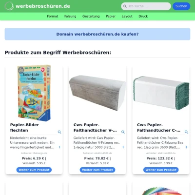 Screenshot werbebroschüren.de
