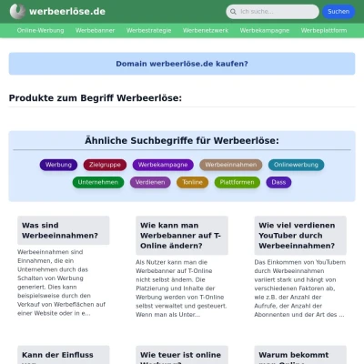 Screenshot werbeerlöse.de