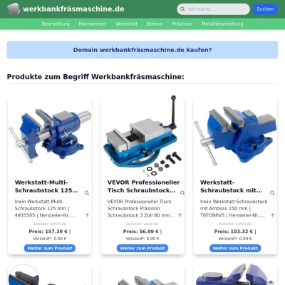 Screenshot werkbankfräsmaschine.de