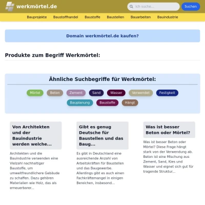 Screenshot werkmörtel.de
