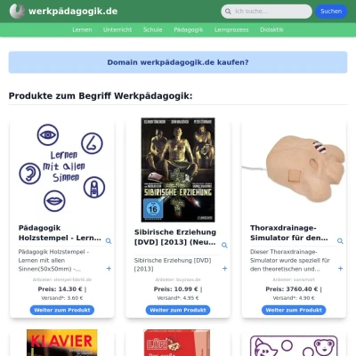 Screenshot werkpädagogik.de
