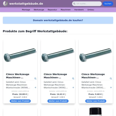 Screenshot werkstattgebäude.de